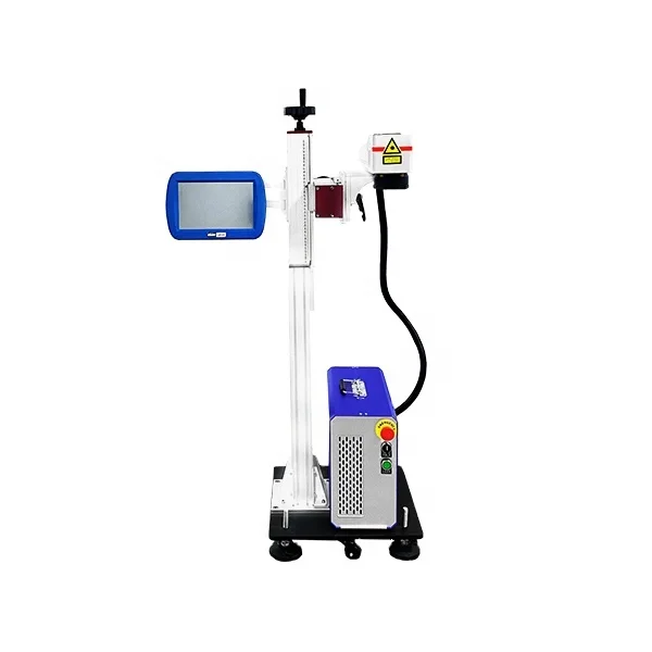 Fiber Online Flying Laser Marking Machine Colour Lazer Machine for Pipe Cable Lock Engraver Raycus Laser Source 50w 30w 60w