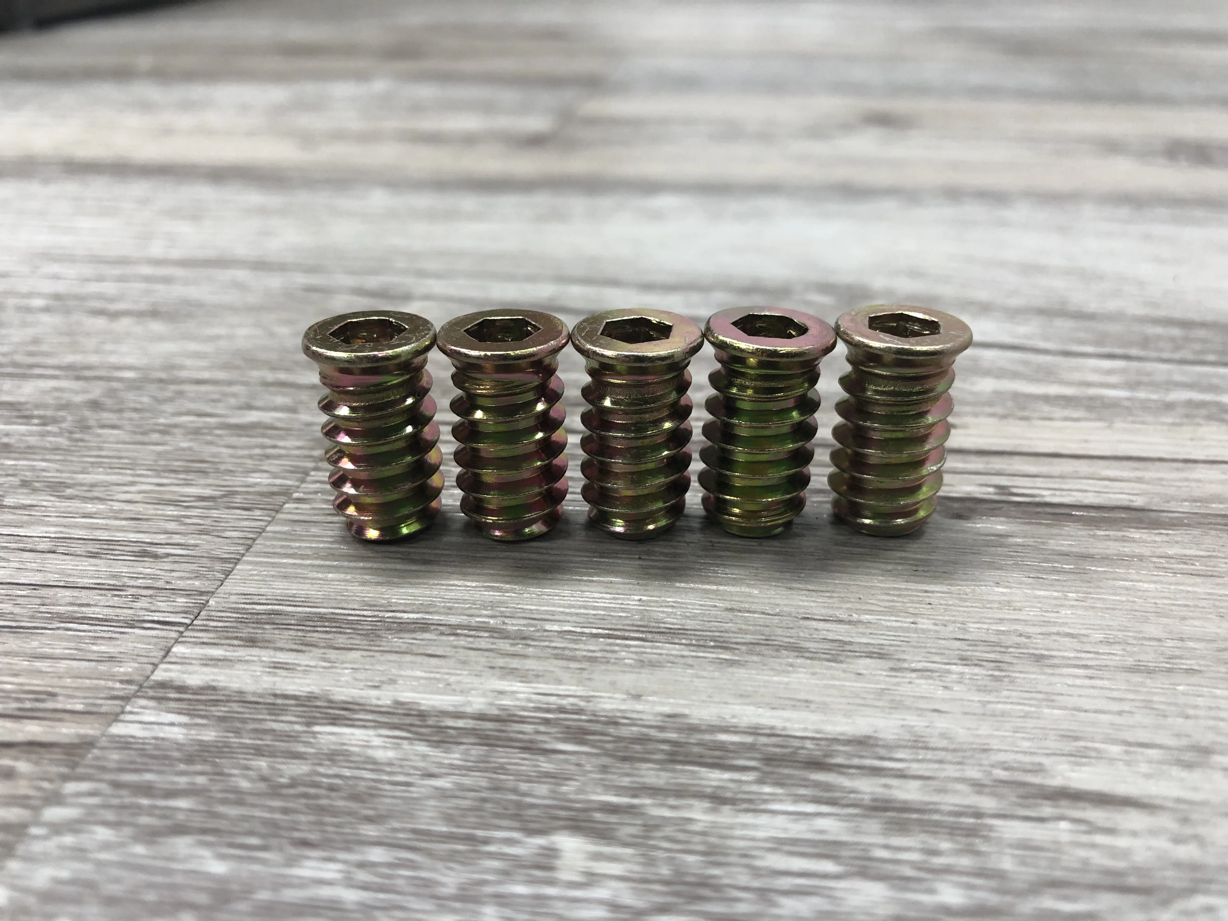 M6 M8 M10 Carbon Steel Hexagon Hex Socket Drive Head Threaded Embedded Insert Nut For Wood Bed Cabinet Table Furniture