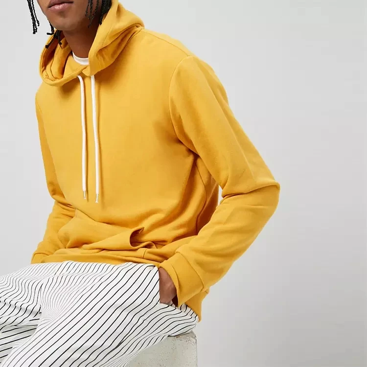 Yuwen High Quality 100% Combed Cotton Blank High Quality Custom Hoodies Plain Yellow Unisex Hoodie China