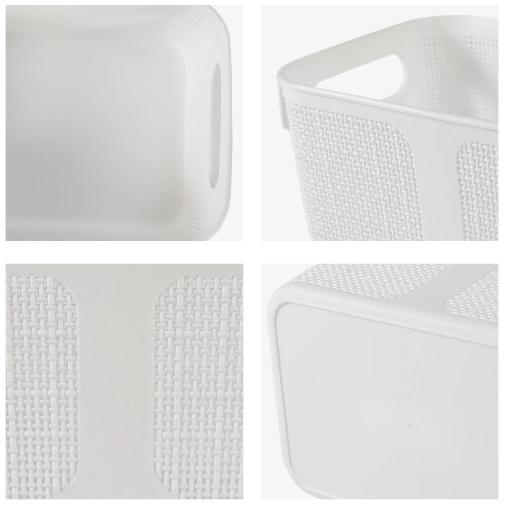 White square food kitchen fruit vegetable plastic baskets for storage