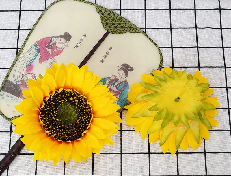 Yellow Single Flowers Large Plastic Sunflower Artificial For Home DecorNew