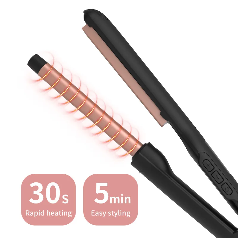 SMET Fashion Women Steam Anti-scalding Ceramic Flat lron Curling lron and Straightening Tools for Home