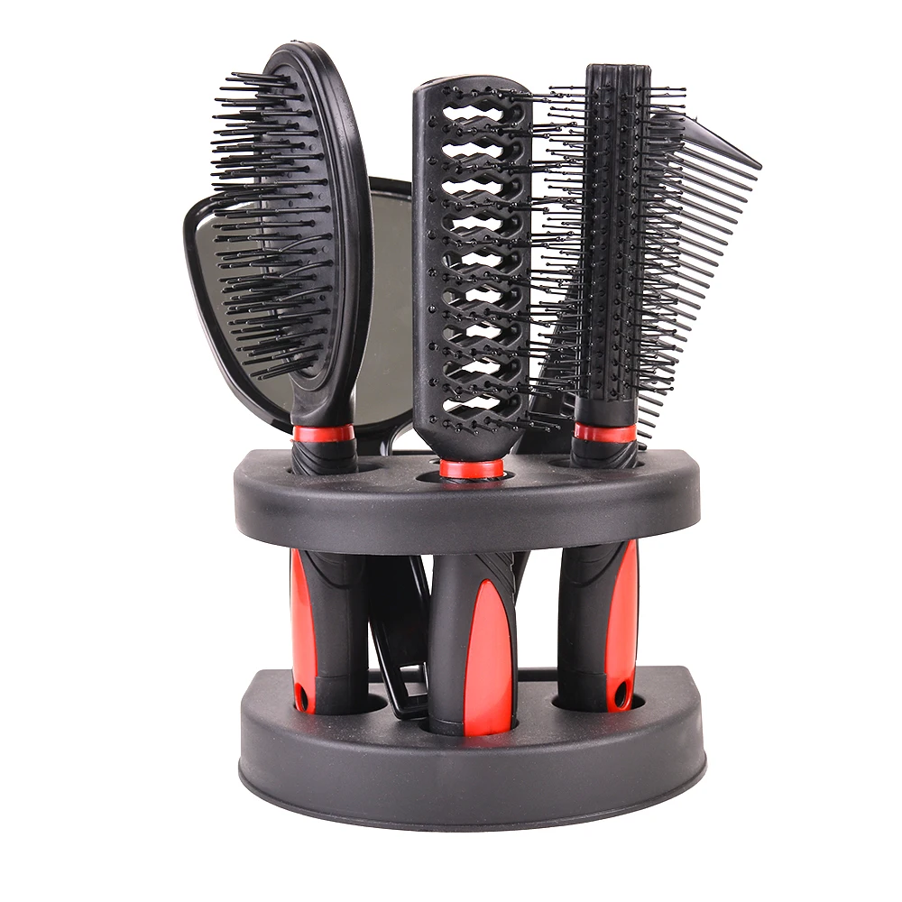 5Pcs Hair Brushes Set Professional Salon Home Styling Tools Mirror and Hair Comb Kits for Women and Men