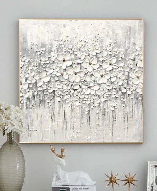 Abstract 100% Handpainted flower oil painting on canvas for modern wall art