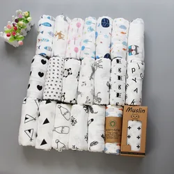 Baby swaddle Blanket Organic 100 Bamboo Cotton Receiving Blanket Print Baby Cribs Sheets Muslin Blanket