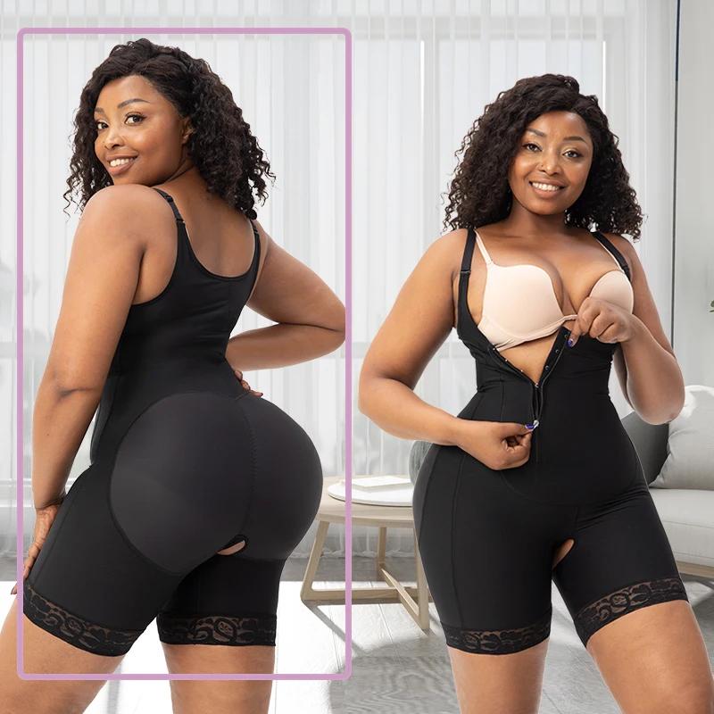 Side Zipper Open Crotch Crotchless Postpartum Girdle Shaper Women Stage 2 Shapewear High Compression Fajas Colombianas Wholesale