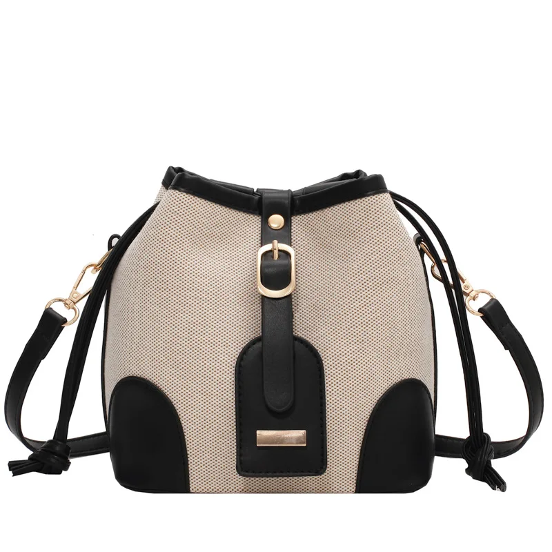 Designer Ladies Brand Fashion Luxury Shoulder Messenger Handbags Women All-match Drawstring Bucket Tote Bags Small Canvas Bag