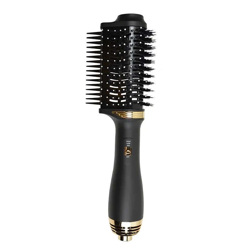 Factory BestProfessional 2Meters Rotating Power Cord Salon Hot Air Brush Styler and Dryer Brush One Step Fast Straightener Brush