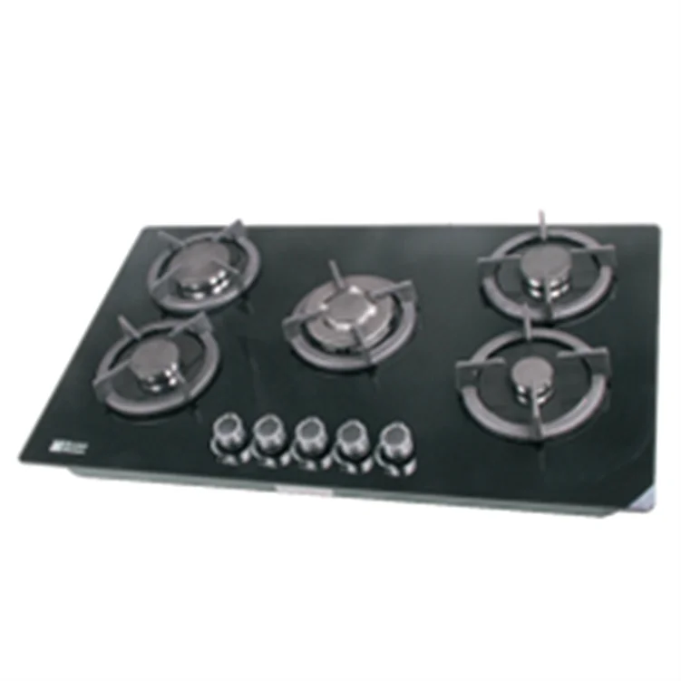 2020 Hot sale home kitchen stove 5 burner built-in tempered glass for gas stove