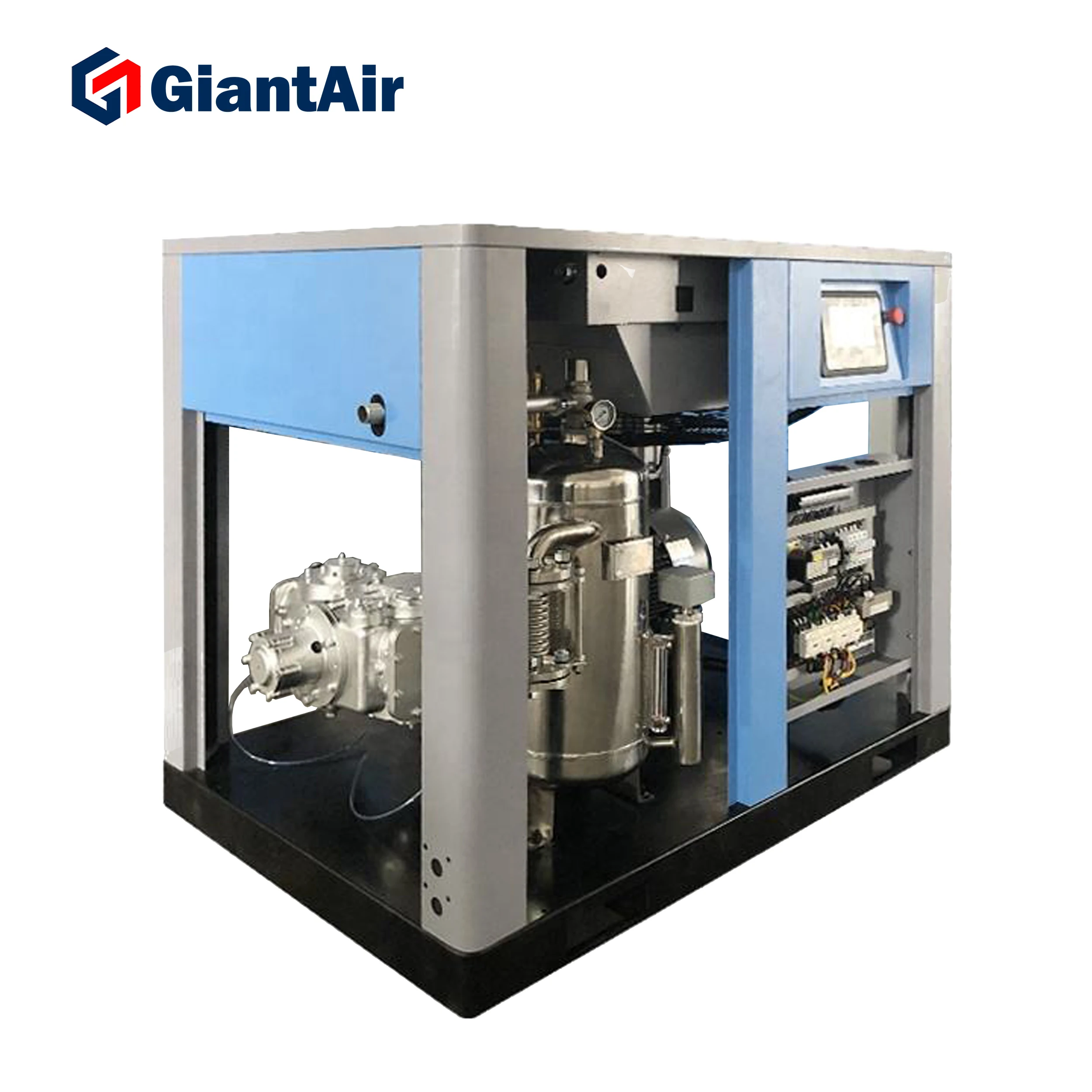 GiantAir Water lubricated screw air compressor 15kw 20hp variable frequency dental air compressor oilfree