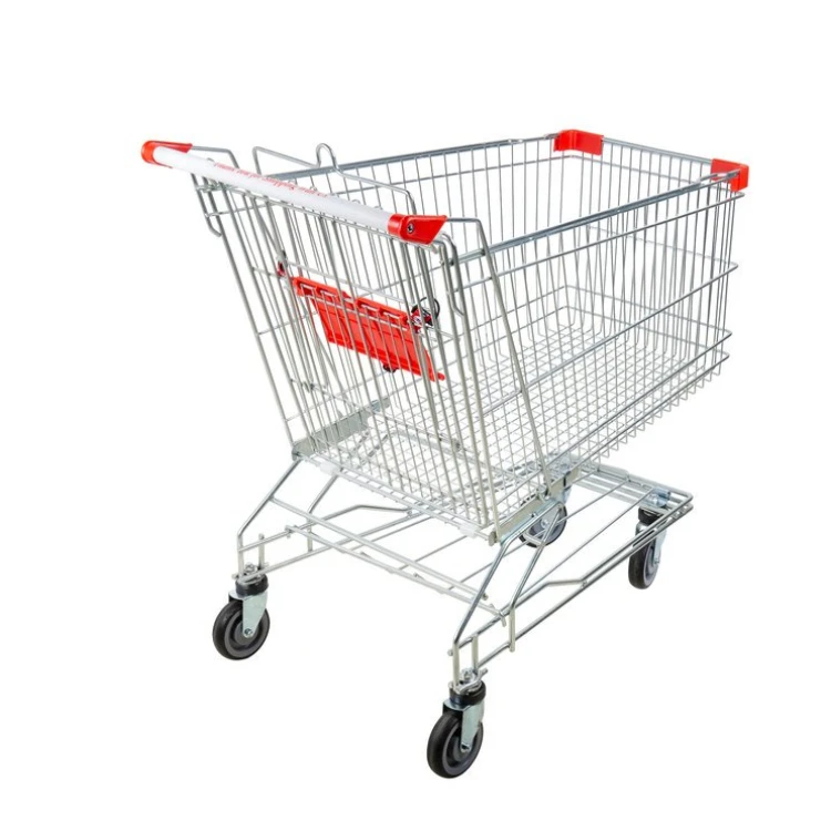 Лучшая продуктовая тележка для супермаркета на продажу четырехколесная металлическая