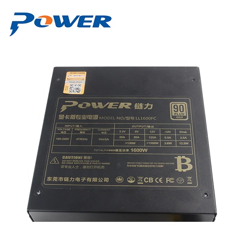  Хорошее качество ATX PSU 1600W блок питания компьютерный для материнской платы и 6/8 gpu добычи Рог