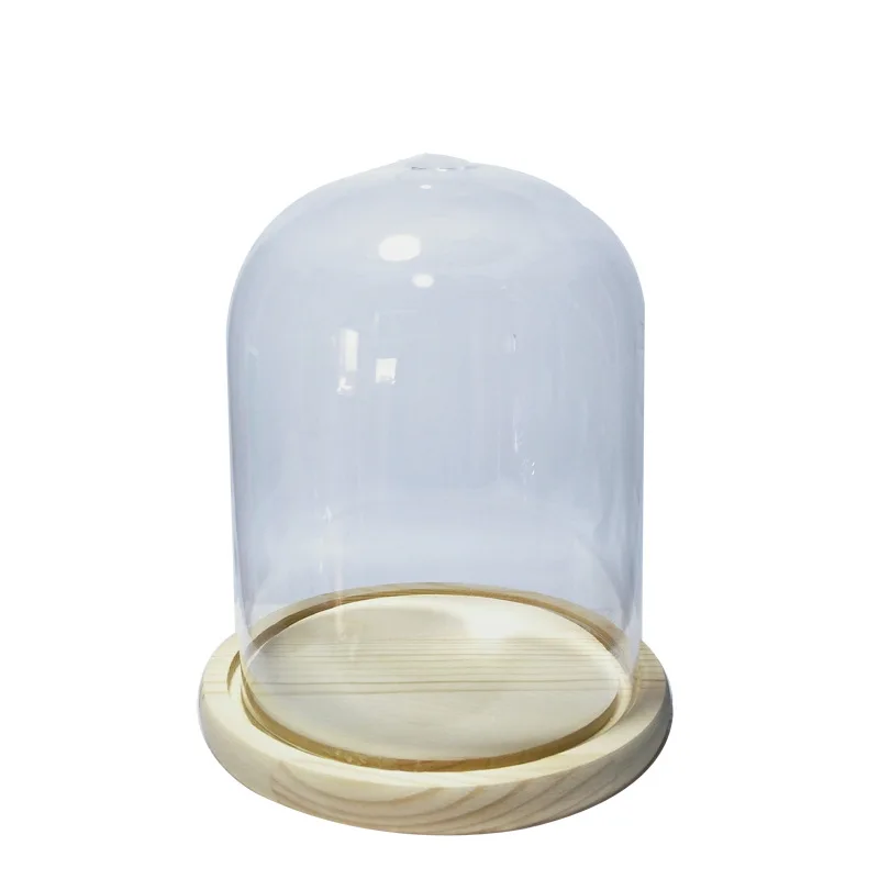 Оптовая продажа с фабрики, прозрачная неувядающая стеклянная крышка с цветами, шторка ручной работы, пылезащитная крышка ручной работы