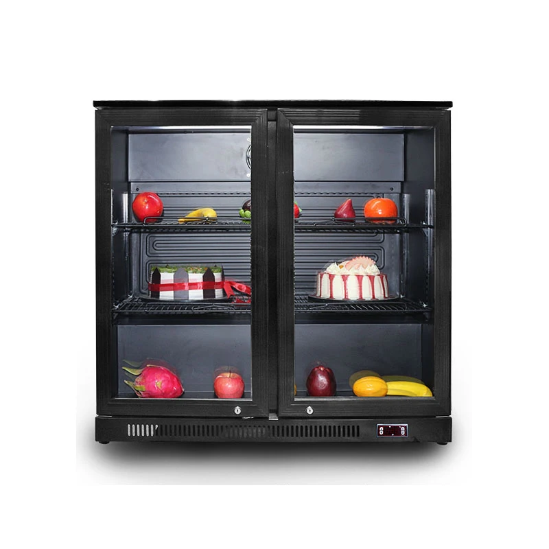 Double Door Mini Fridge for Restaurant Use Energy Drink Cooler Display Fridge Beer Cooling Table Fridge