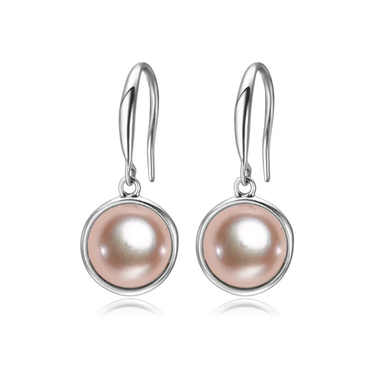 Multi Color Factory Wholesale High Luster 925 Sterling Silver Real Freshwater Natural Pearl Earrings