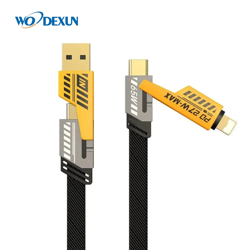65 Вт 4-в-1 кабель для быстрой зарядки USB Type C на PD27W зарядный Многофункциональный USB-кабель передачи данных