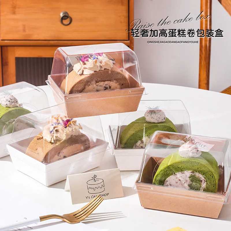 Wholesale Cake  Bread Bakery Food Packing Kraft Paper Packaging Sandwich Dessert Box With White Paper Bottom