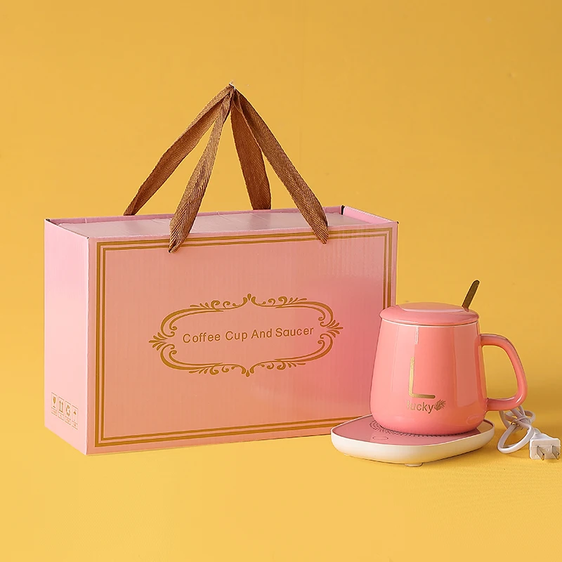 Manufacturers Wholesale 55 Degrees Thermostatic Custom Porcelain Coffee Tea Cups Gift Set Ceramics Usb Charging Smart Heated Mug