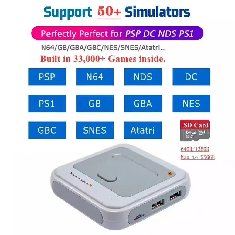 Супер консоль X 2 4G беспроводной геймпад 4K consola Ретро игровая для PS1 N64 MD встроенные 15000 игр