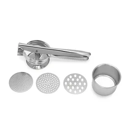 Flypeak Kitchen Gadgets mash masher potato stainless steel potato ricer press with 3 interchangeable discs