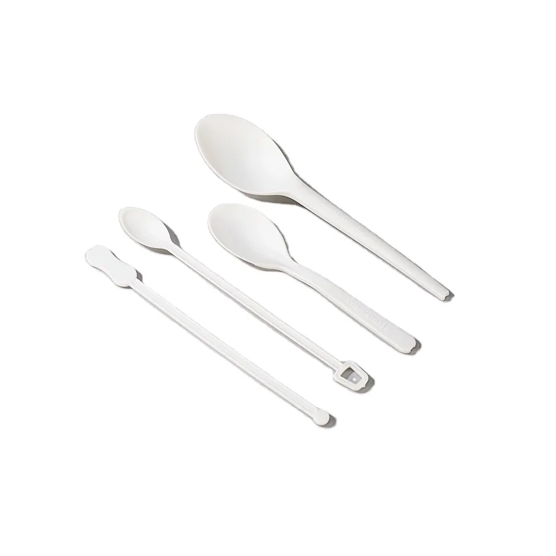 Good Price Green Plastic100% Eco-Friendly Compostable Cutlery CPLA Tea Spoon Coffee Stirrer for Hot Drink