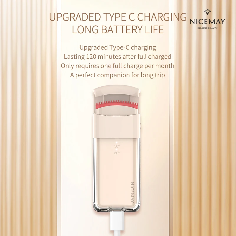 rizadores de pestanas comb pad portable beauty tools electric private label heating eyelash curler recourbe-cils chauffant