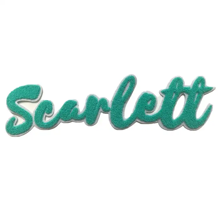 Custom university letter chenille patch on Hoodie chenille logo toweling embroidery patch for clothing