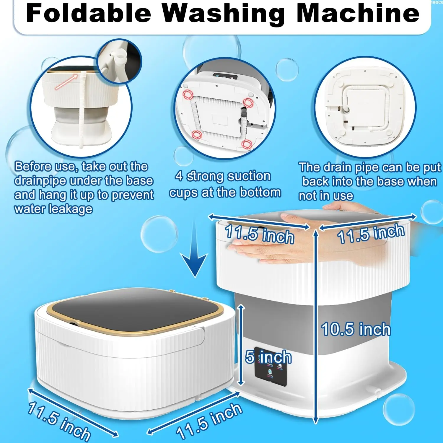 Large Capacity Blue Light Sterilization All-In-One  Portable washing machine,6-15L large capacity, with rotary dryer