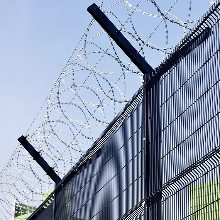 PVC coated galvanized welded metal fence 3d curved wire mesh fencing airport security fence