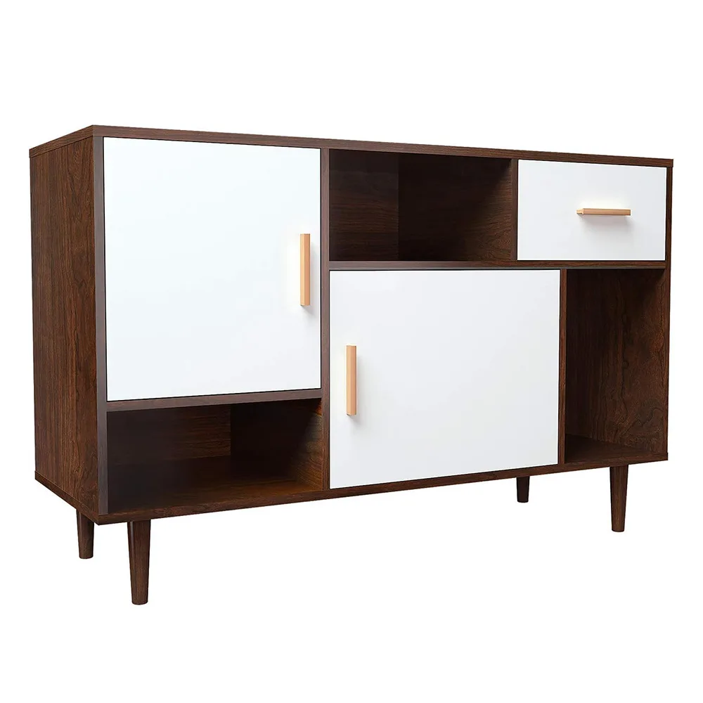 NBHY Modern Media Console TV Cabinet Living Room Wooden TV Stand Cabinet with Storage Shelf and Drawer
