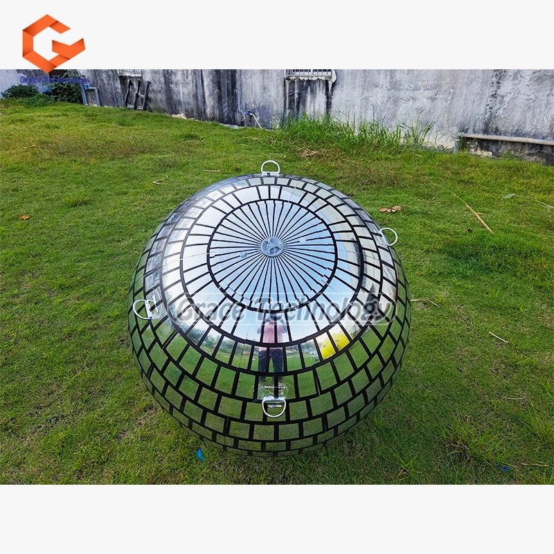 Large Inflatable Mirror Ball Disco Inflatable Sphere Mirror Balloon for Wedding Stage Decoration