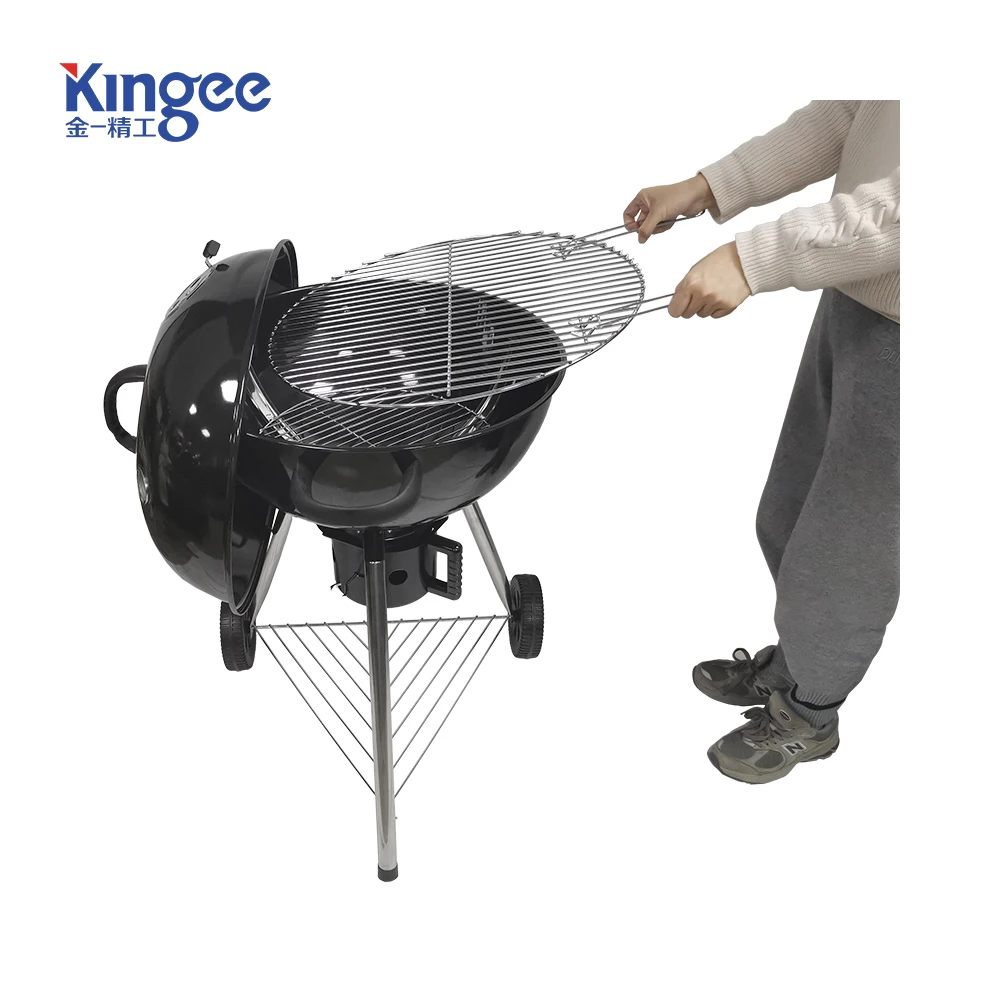 Premium outdoor Trolley Barbecue 22 inch kettle charcoal BBQ grills for garden
