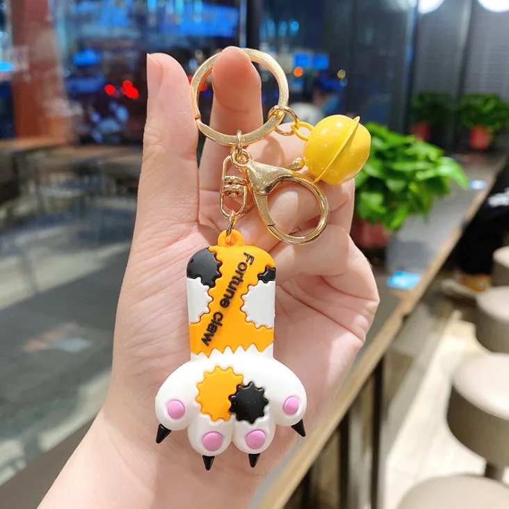 Стильная футболка с изображением персонажей видеоигр кошачий коготь формы силиконовая цепь для ключей (я тебя люблю), креативная цепь для ключей