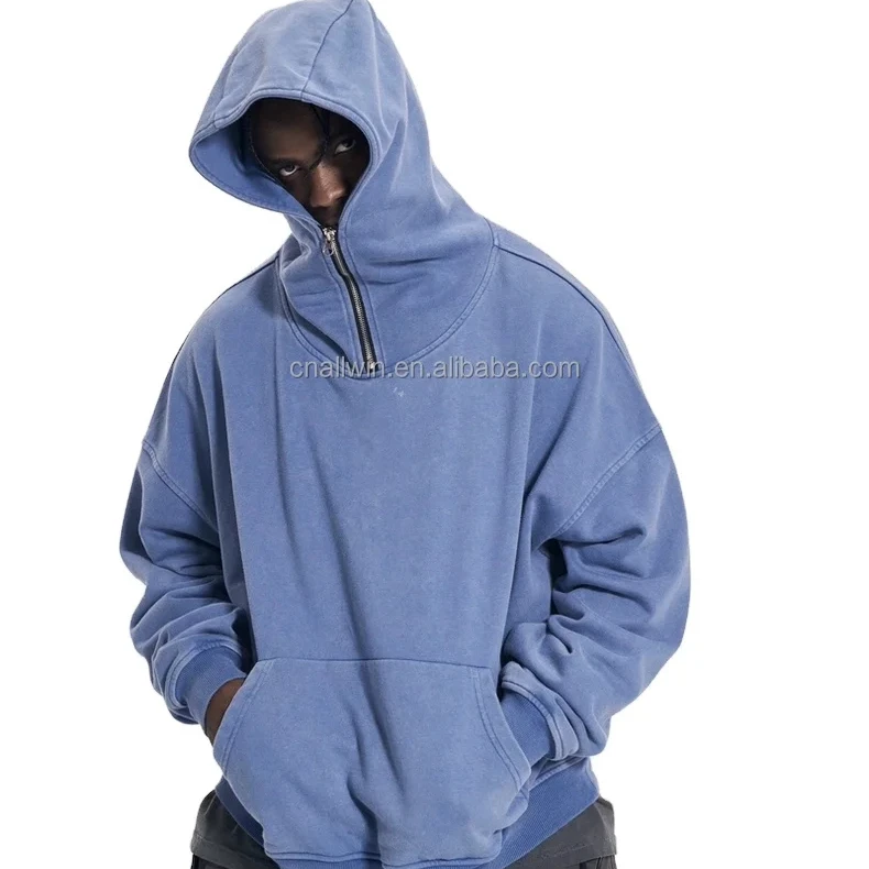 2024 стильная моющаяся толстовка из чистого хлопка с капюшоном на молнии, 100% хлопковая джинсовая Толстовка со слезами, 1,1