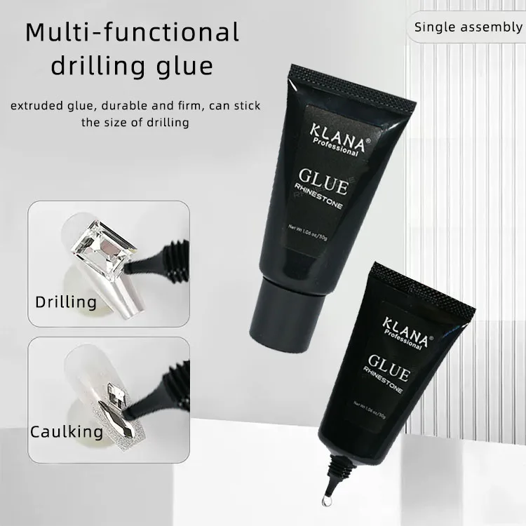 Wholesale Private Brand Custom Nail Rhinestone Glue Gel 30g Clear Rhinestone Glue for DIY Nail Art 3D Strong Glue Gel