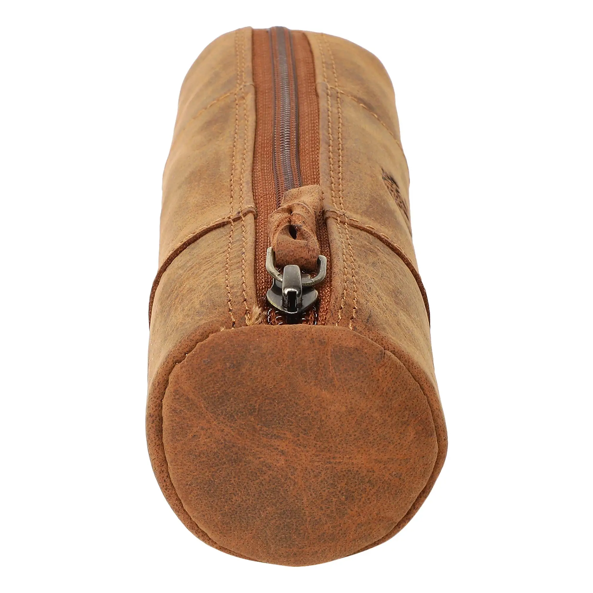 
Custom genuine leather pencil pouch zippered pen case for school work & office pencil cases for teens 