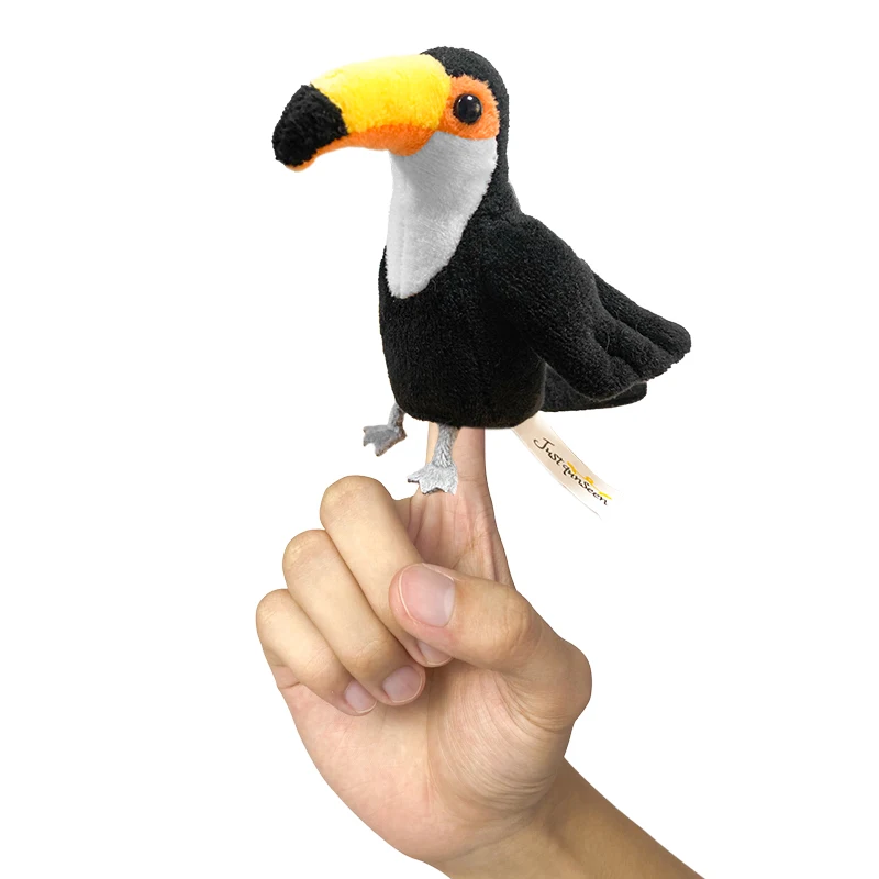 Cute Custom Plush Figure Toys Parrot Owl Bird Finger Puppet Educational Stuffed Animal Toys for Kids