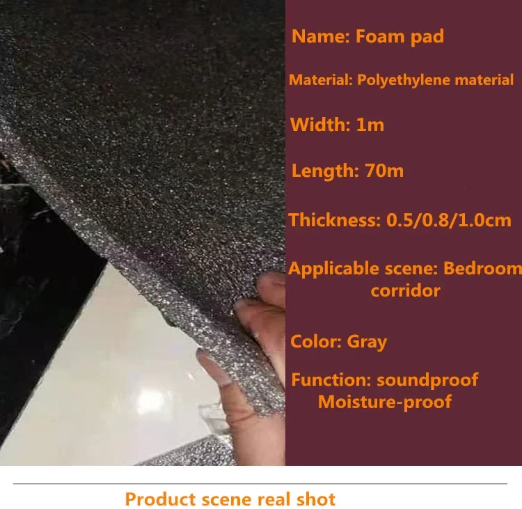 Soundproof Flooring Carpet Underlay Foam Rubber Padding 8mm 10mm Non Slip Underlay For Carpet