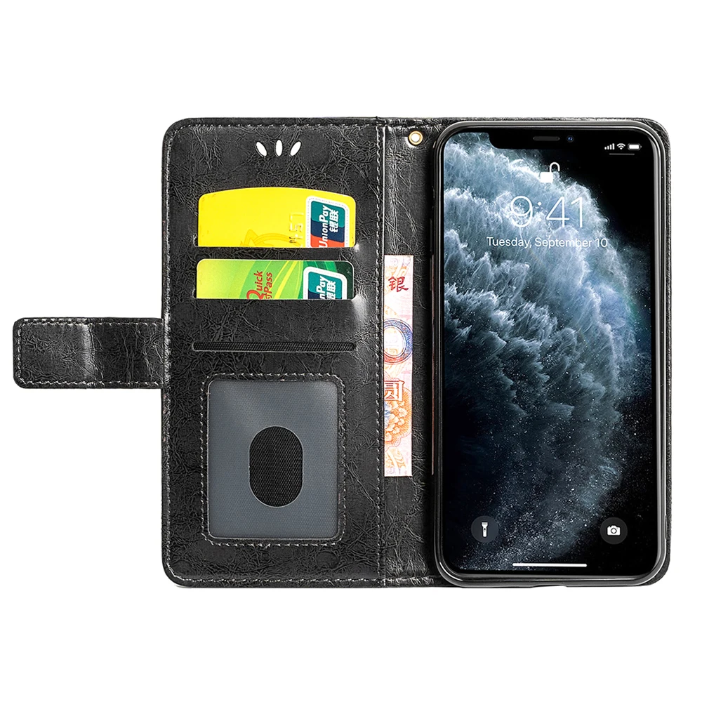  Роскошный кожаный флип-чехол из мягкого ТПУ с тиснением для iphone 12 11 Pro XS Max XR X/XS 5 6 7