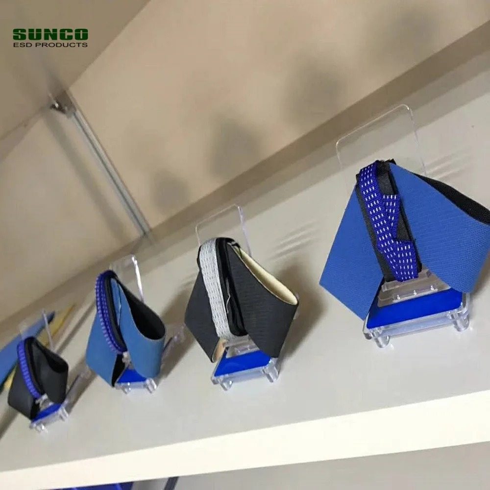 Blue ESD cup style grounding shoe strap antistatic heel grounder for cleanroom and static control area