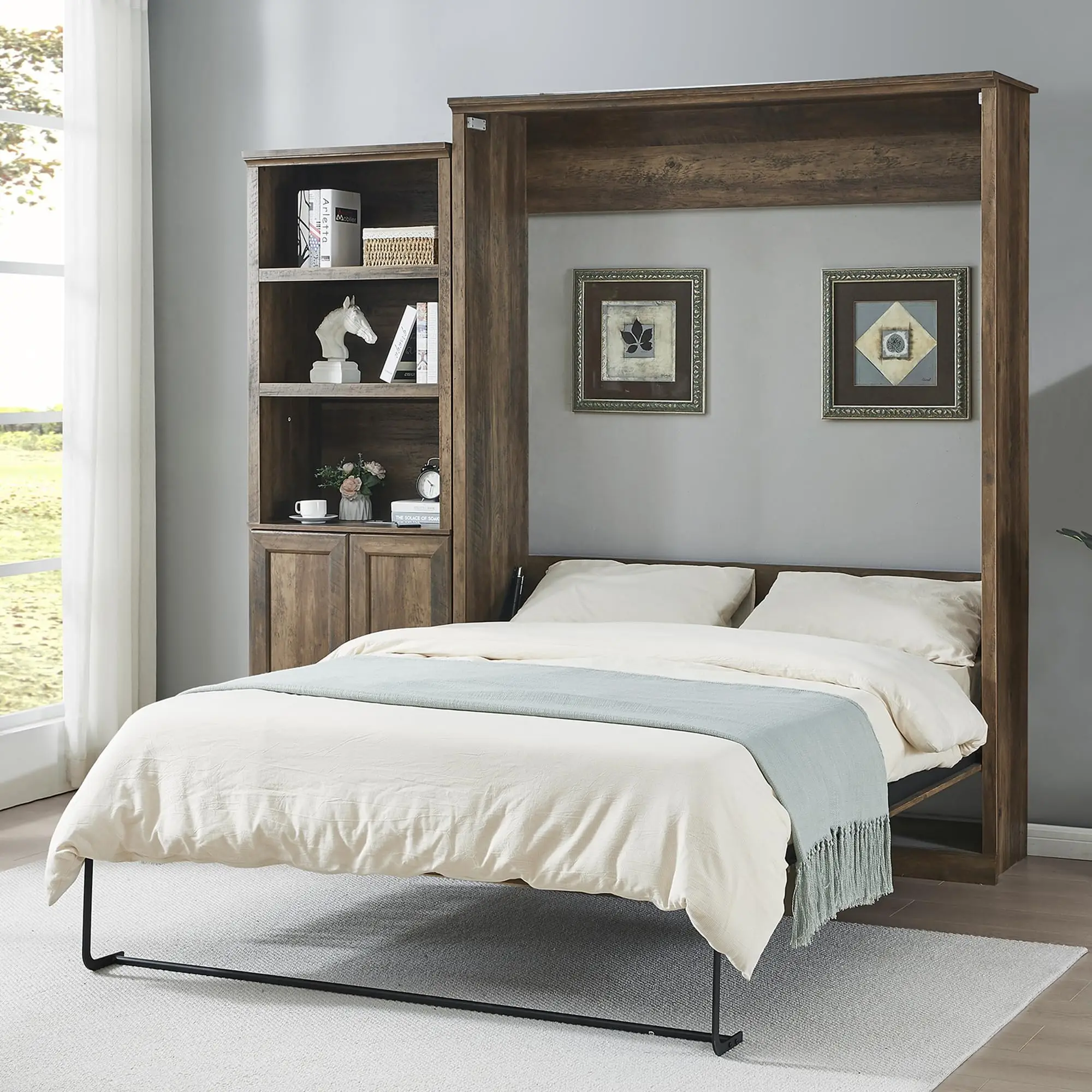Modern Luxury Queen Size Wooden Bed Frame Features Soft Upholstered Beds Bedroom Furniture Home Hotel