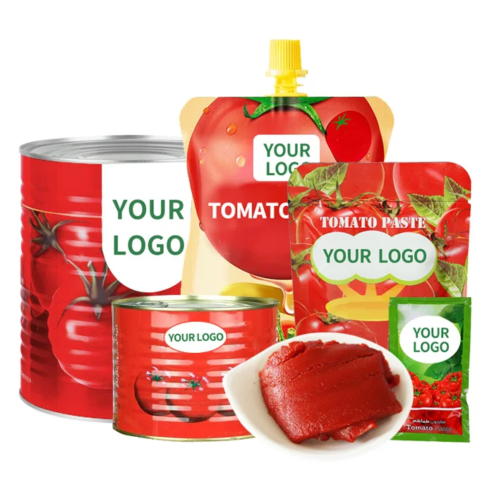 Free Sample Canned Tomato Paste 400g Canned Tomatoes Paste Small Tins Tomato Paste
