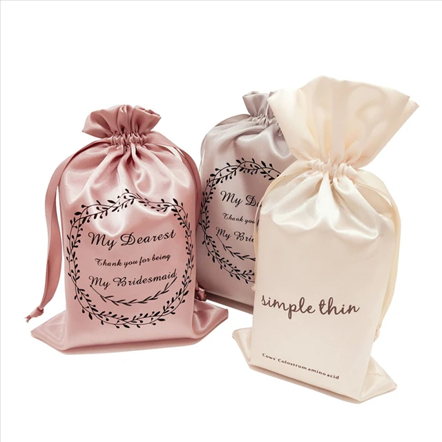 Wholesale Recyclable Colorful Sunglass Luxury Gift Packaging Dust Hair Drawstring Pouch Satin Bag Logo