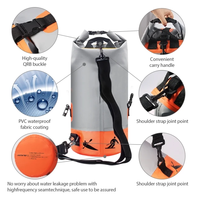 Customized logo 10L 25L 40L Water proof Ocean pack dry bag foldable travel duffle bag for outdoor sporting