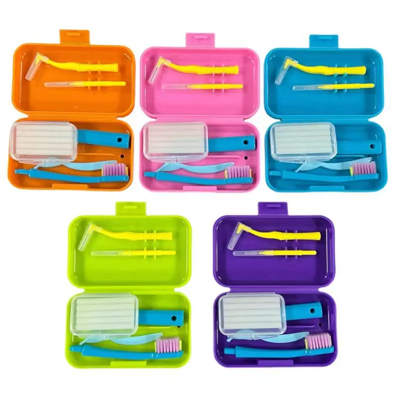 Invisible Plastic Denture Storage Box round Silicon Dental Tray Concealed Dental Equipment Organizer