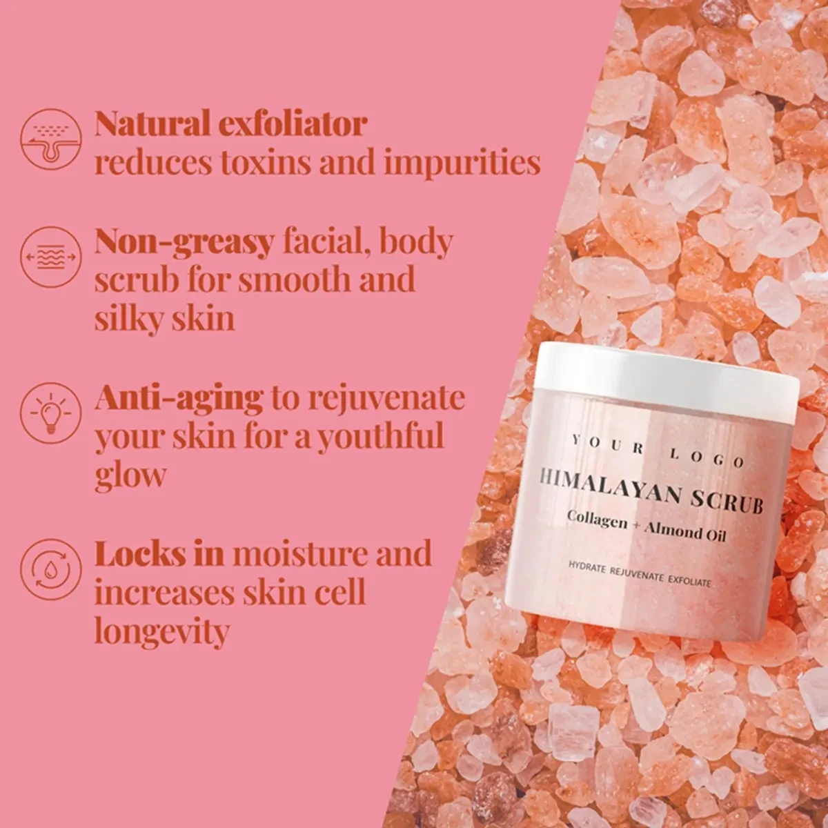 Factory Supplied Organic Body Scrub Deep Cleansing Cream with Whitening Exfoliating Effects Orange Smell Pure Natural Skin Care