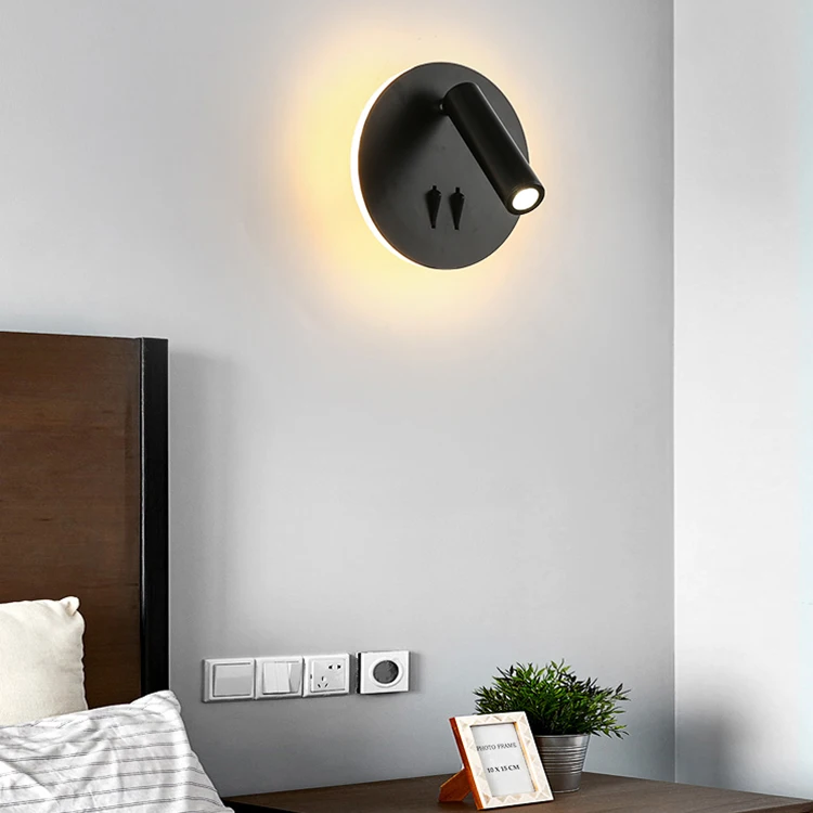 Reading Mounted Compound Bracket Round Decoration Living Room Modern Indoor LED Wall Light