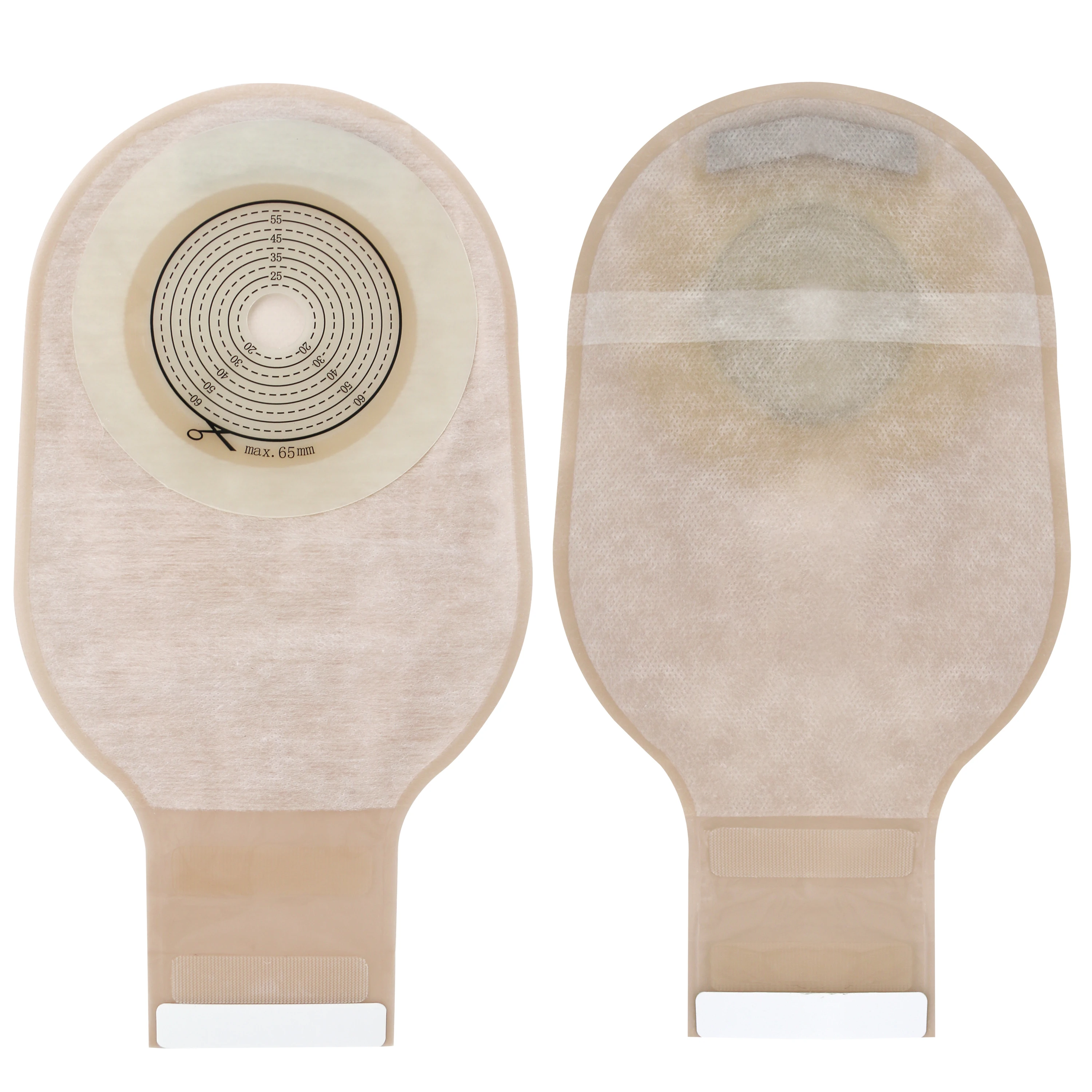 Best Quality waterproof film Medical hydrocolloid gel barrier adhesive One-piece Closed Non-woven Colostomy Bag