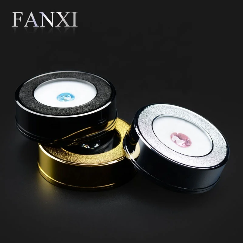  FANXI оптовая продажа круглые черные стразы из драгоценных камней с поролоновой вставкой алмазные Роскошные металлические коробки свободный Алмазный
