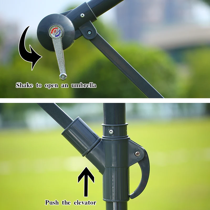 Hanging Banana Waterproof Cantilever Garden Beach Patio Sun Canvas Parasol Iron Outdoor Restaurant Umbrella
